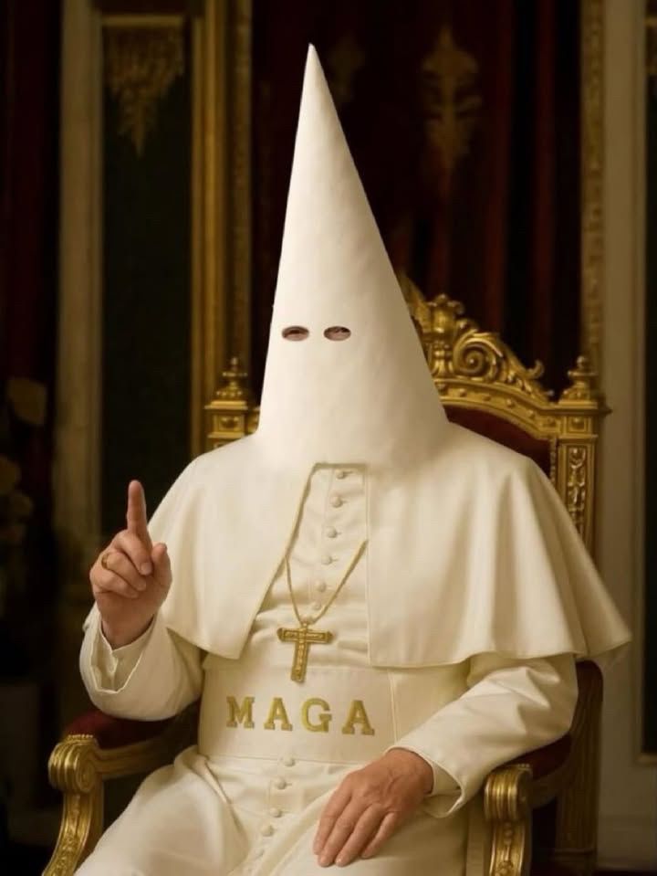Trump dressed as a KKK pipe
