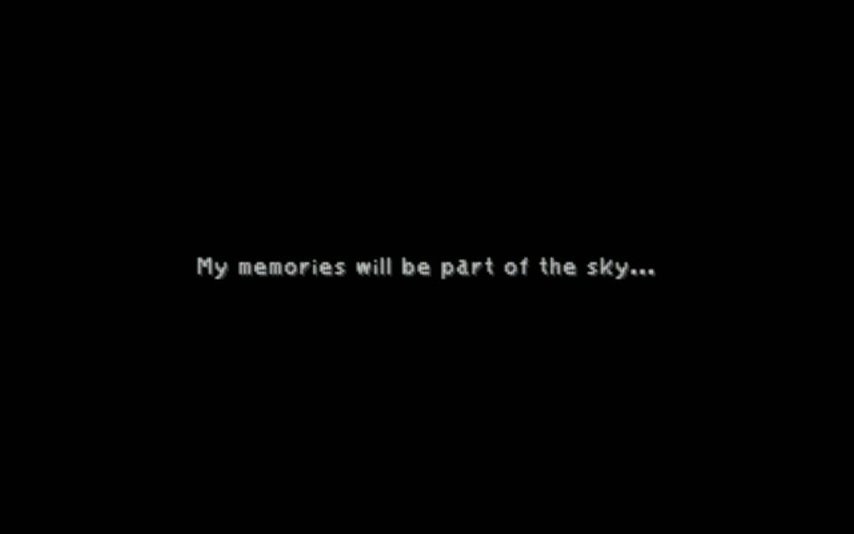 A shot from Final Fantasy IX with a quote from Vivi.