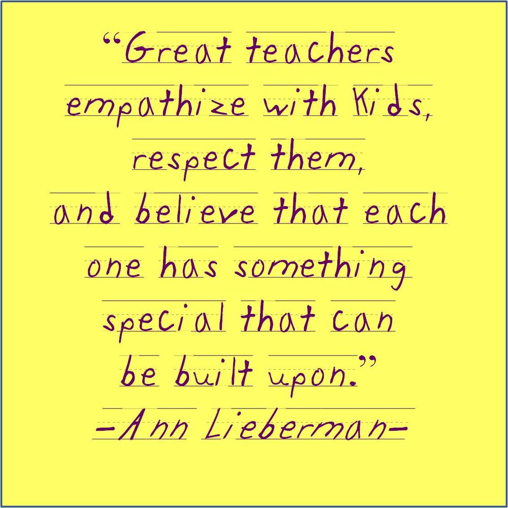 Great teachers empathize with kids, respect them, and believe that each one has something special that can be built upon.

#education #teachers 