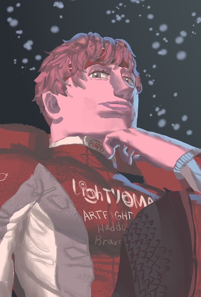 Go right for alt text, this is just zoomed piece of face on the drawing