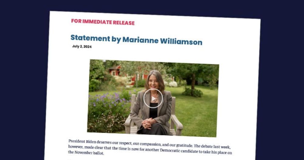 Statement by Marianne Williamson