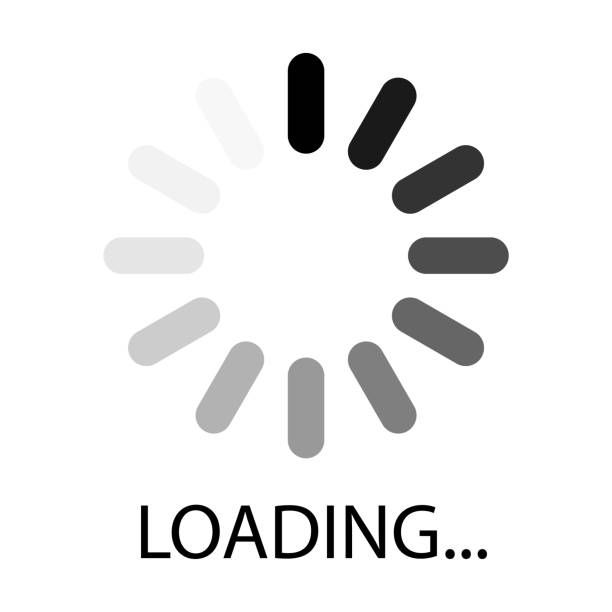 Photo depicts a circle, made of greyscale lines, to indicate a loading page. Text reads "LOADING..."