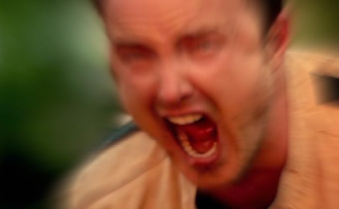 aaron paul screaming with zoom blur