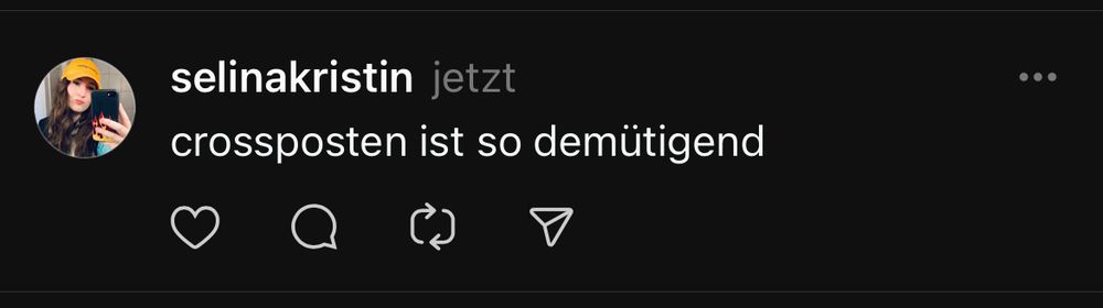 crossposten ist so demütigend als threads screenshot