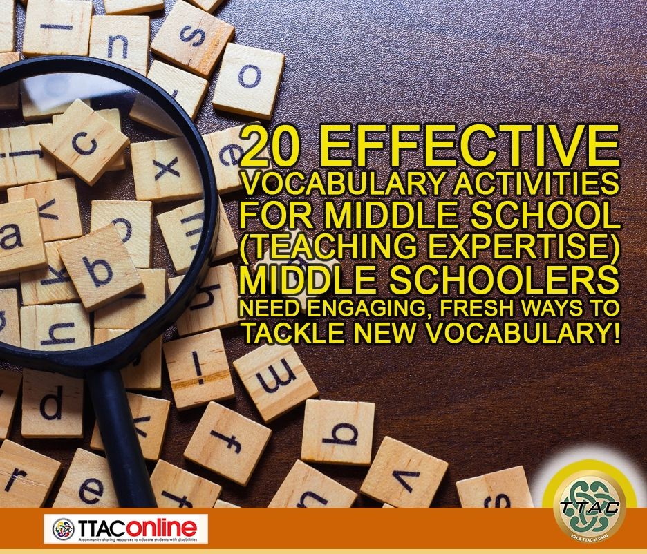 20 Effective Vocabulary Activities for Middle School (Teaching Expertise) - Middle schoolers need engaging, fresh ways to tackle new vocabulary! 