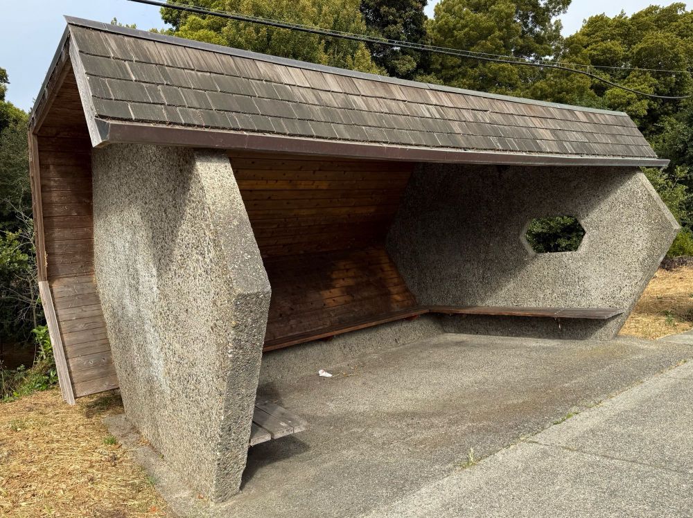 Funky hexagon bus stop