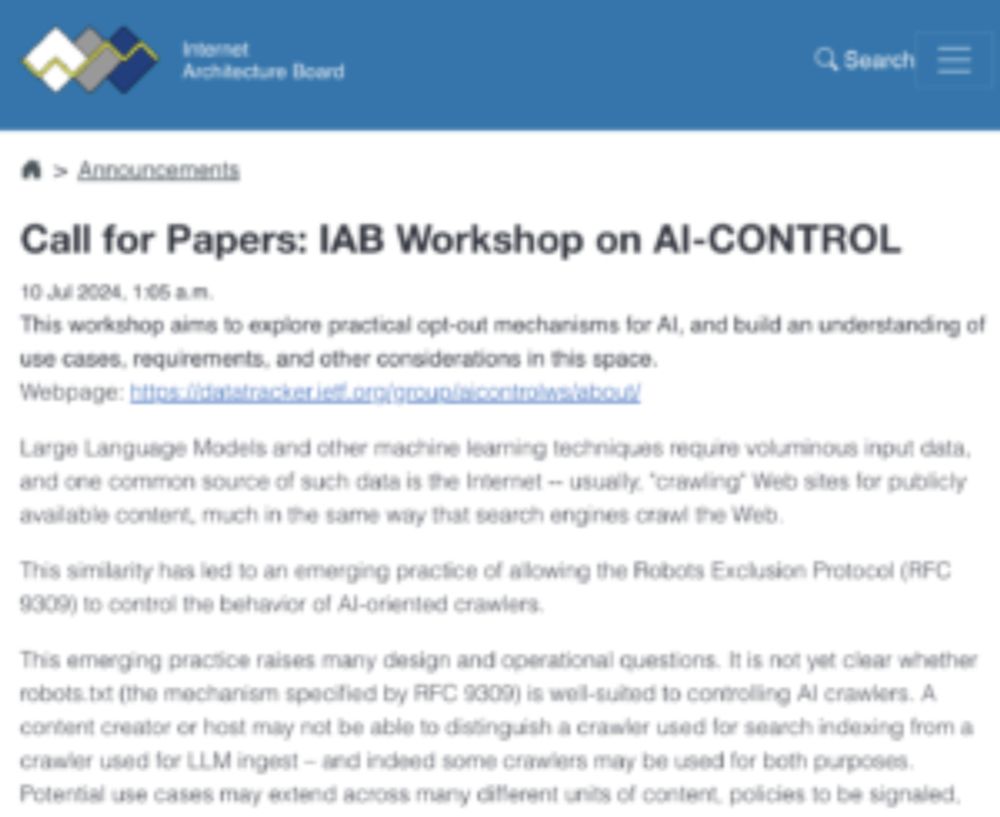 IPTC and PLUS submit a position paper to the IETF IAB Workshop on AI Control - IPTC