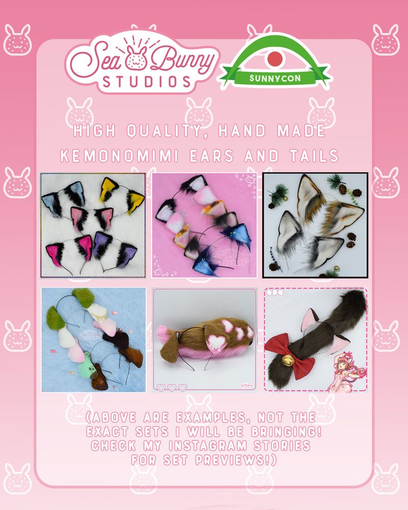 Info graphic showing that the seller Seabunny studios will be attending Sunnycon expo in Nottingham 27th to the 29th of June in Nottingham. 