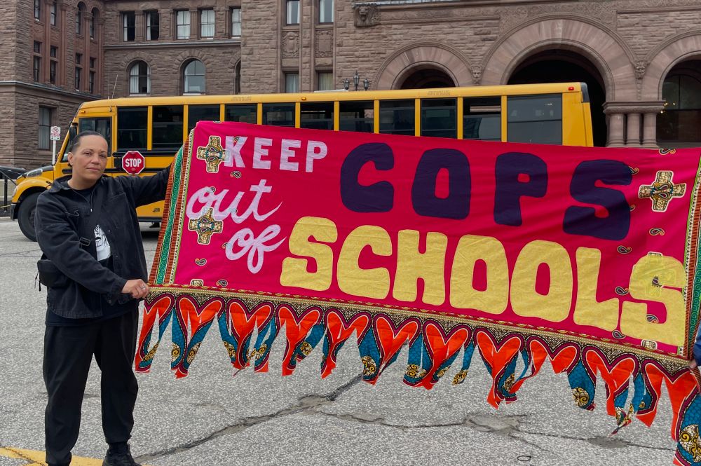 Keep cops out of schools banner 