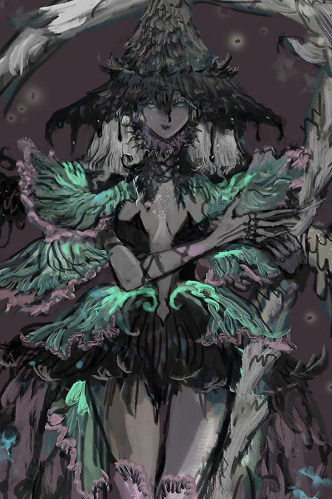 Detail crop of the mushroommancer design 