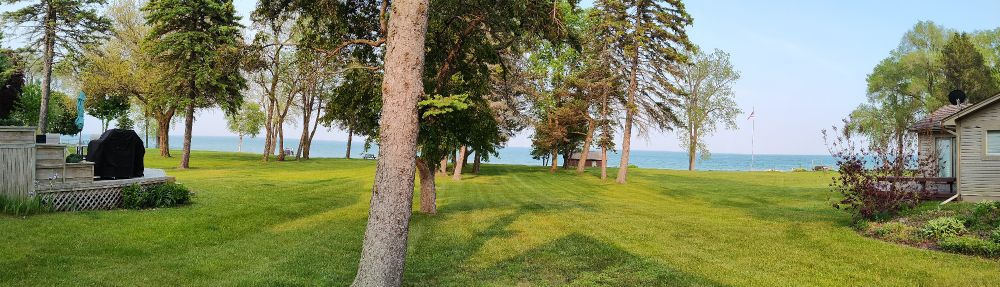 Panorama of Lake Huron from Lexington Michigan.