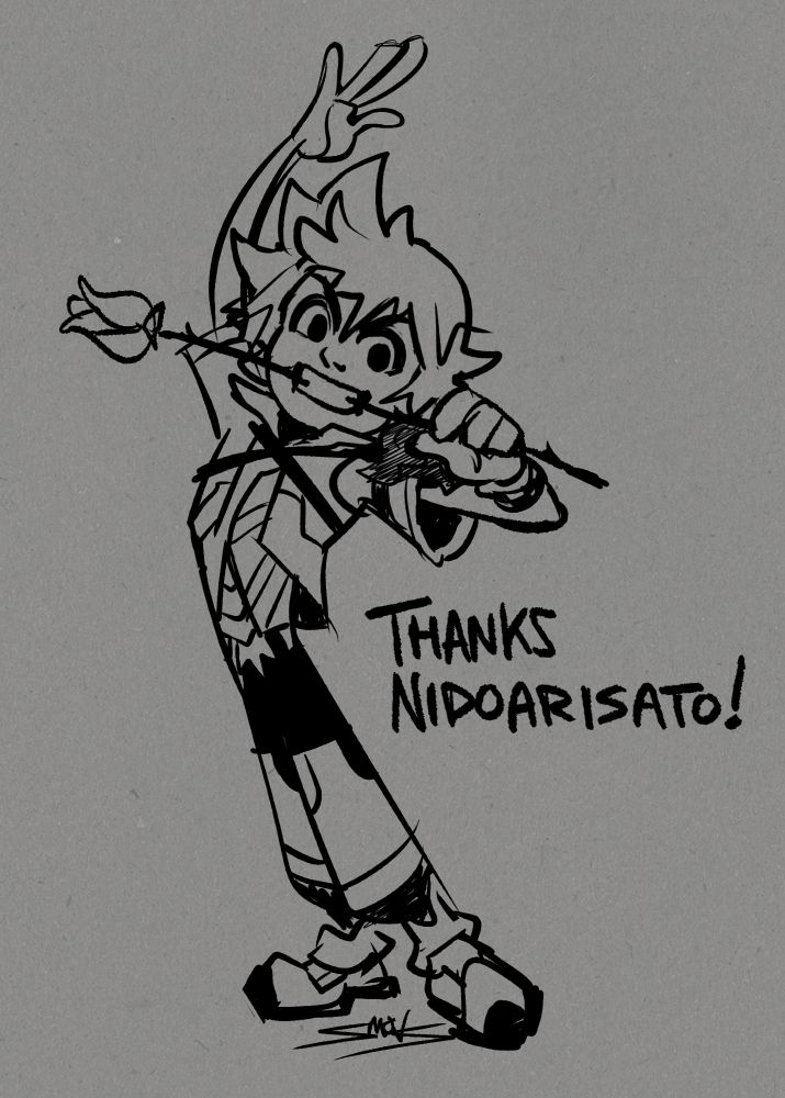 Ventus striking a pose with a rose in his mouth. Text reads: "Thanks Nidoarisato!". 