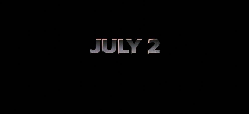 A frame from Independence Day (1996): “JULY 2”
