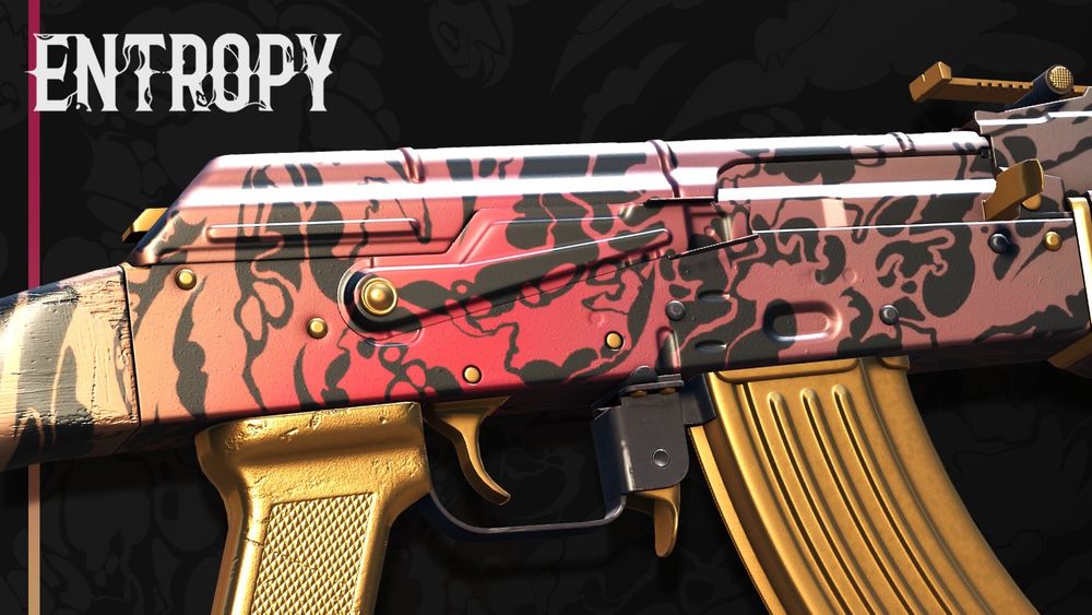 AK-47 | Entropy, dark colored pattern skin