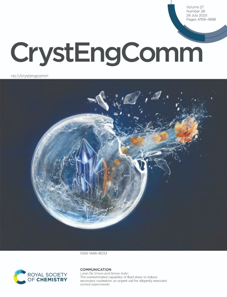 CrystEngComm  front cover for vol 27, issue 28.