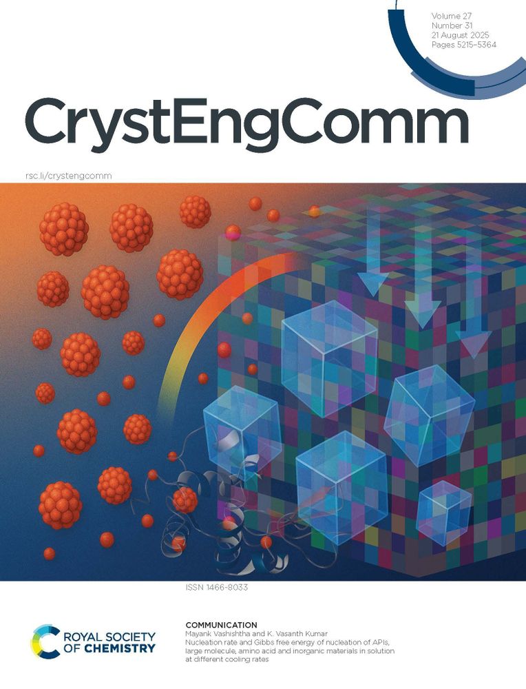 CrystEngComm outside front cover for vol 27, issue 31.