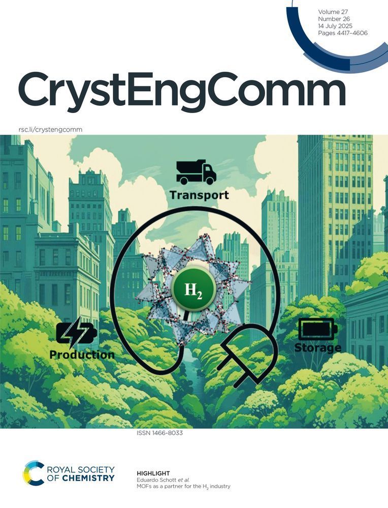 CrystEngComm Outside Front Cover for vol 27, issue 26.