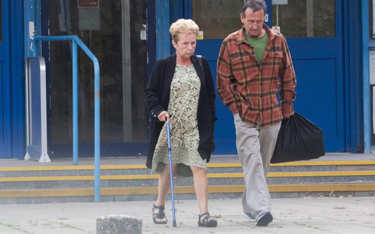 Lorraine Hutton, pictured with husband Michael, said she was required to have a psychiatric assessment over the incident - BNPS