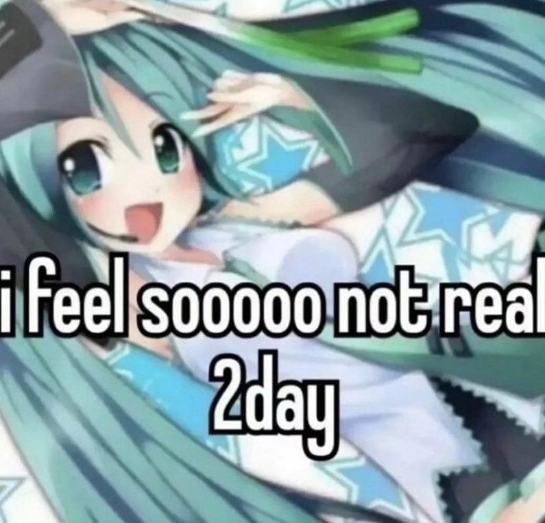 miku: i feel sooooo not real 2day
