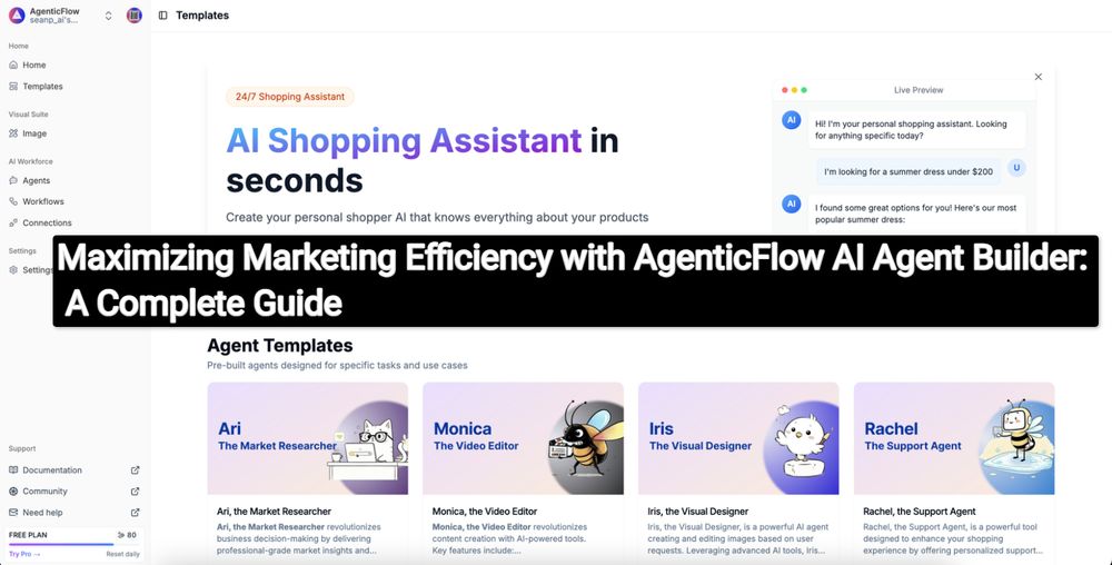 Maximizing Marketing Efficiency with AgenticFlow AI Agent Builder: A Complete Guide
https://softtechhub.us/2025/04/21/maximizing-marketing-efficiency/

#AIAgents #BusinessAutomation #LaunchYourBusiness  #PromoteYourBusiness #NoCoding #AgenticFlow #DigitalMarketingTools  #chatgpt #EntrepreneurGrowth #Automation