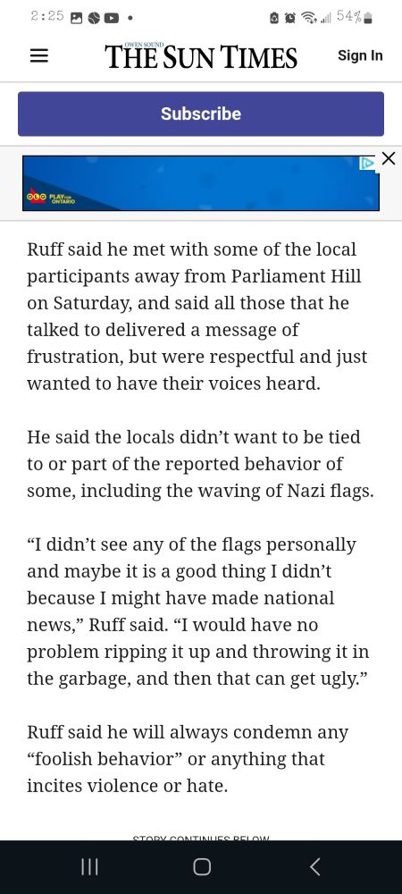 Article from February 22 Owen Sound Sun Times (continued).