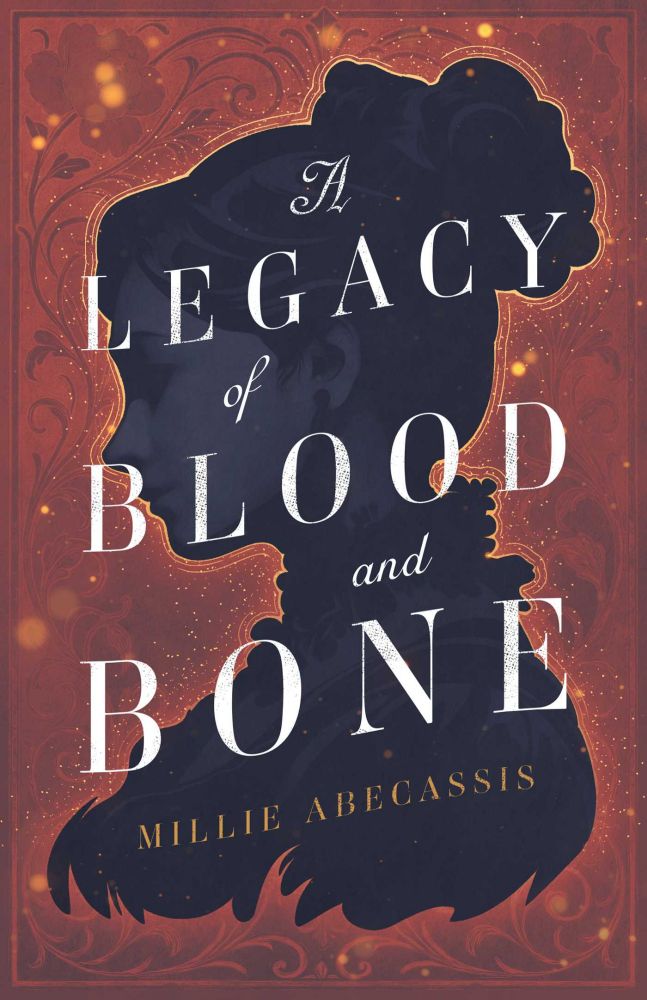 Cover of the book, showing the silhouette of a woman over a red and gold background.