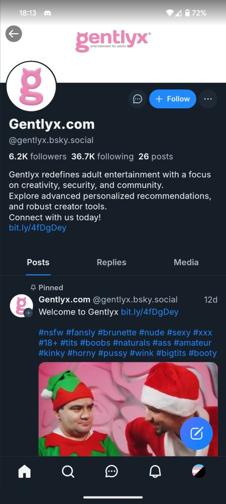 A screenshot of the account gentlyx.bsky.social
