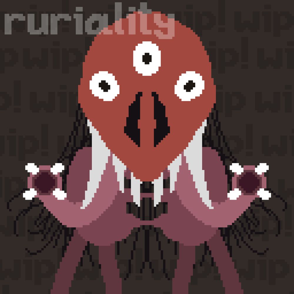 Work in progress pixel artwork of the Leyak entity from the game Abiotic Factor.