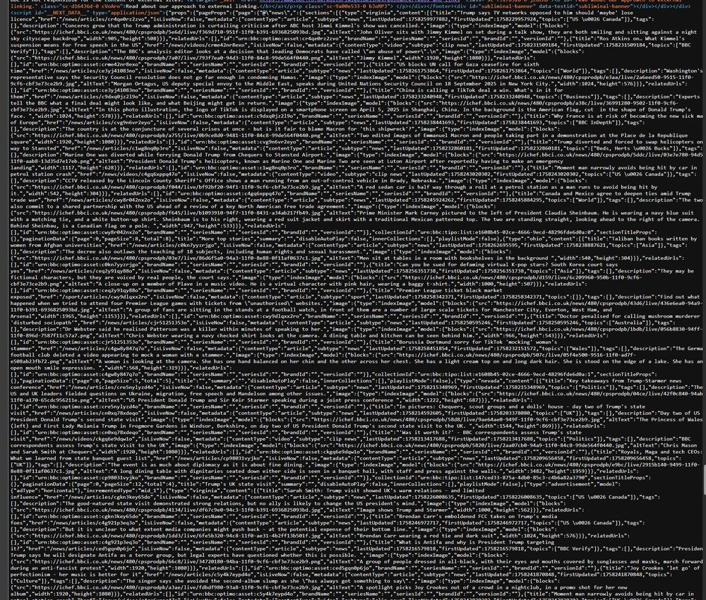 the usual Next.js diarrhea of inline JSON that repeats what's already in the HTML for no useful purpose on a static page.