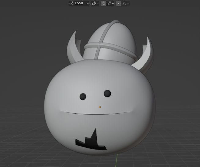 Blender viewport screenshot of a 3D Vargfren head looking forward