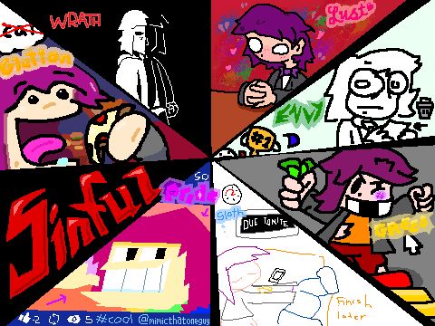 guy named mimic "portraying" the 7 deadly sins