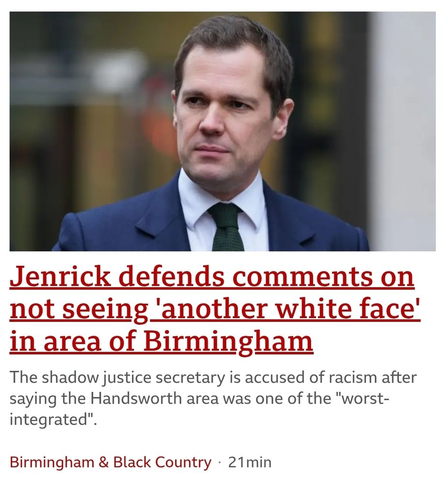Jenrick defends comments on not seeing 'another white face' in area of Birmingham
The shadow justice secretary IS accused of racism after saying the Handsworth area was one ofthe "worst-integrated"