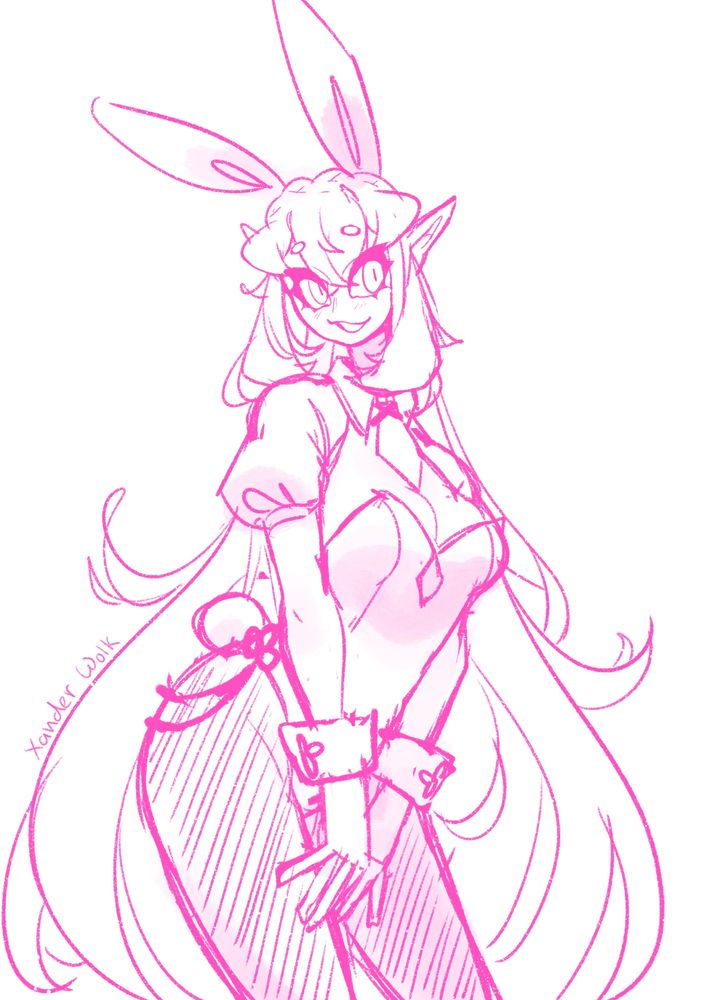 Sketch of Alear Fire Emblem in a bunny suit