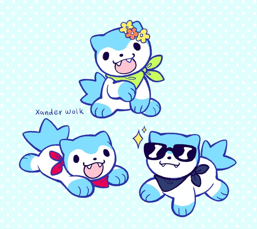 3 sommie’s. Top: sitting flower crown. Down left: laying on stomach. Down right: walking confidently with sunglasses 