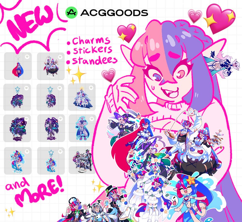 Promotional graphic with Alear holding all the new designs