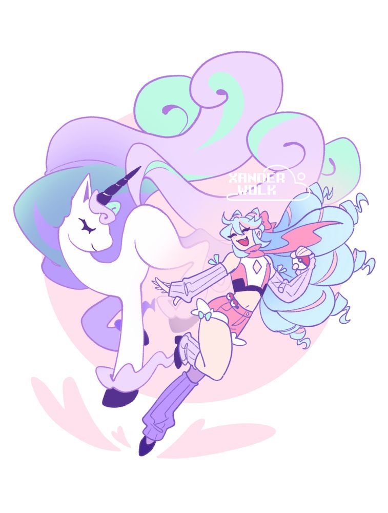 Illustration of Rosado Fire Emblem with Galarian Rapidash
