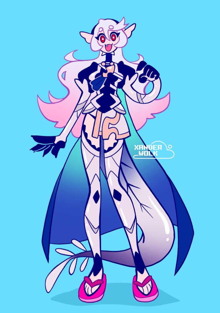 Female Corrin with her canon pink flip flops