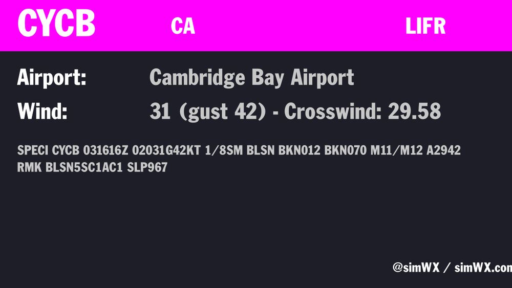 Extreme Runway Crosswind