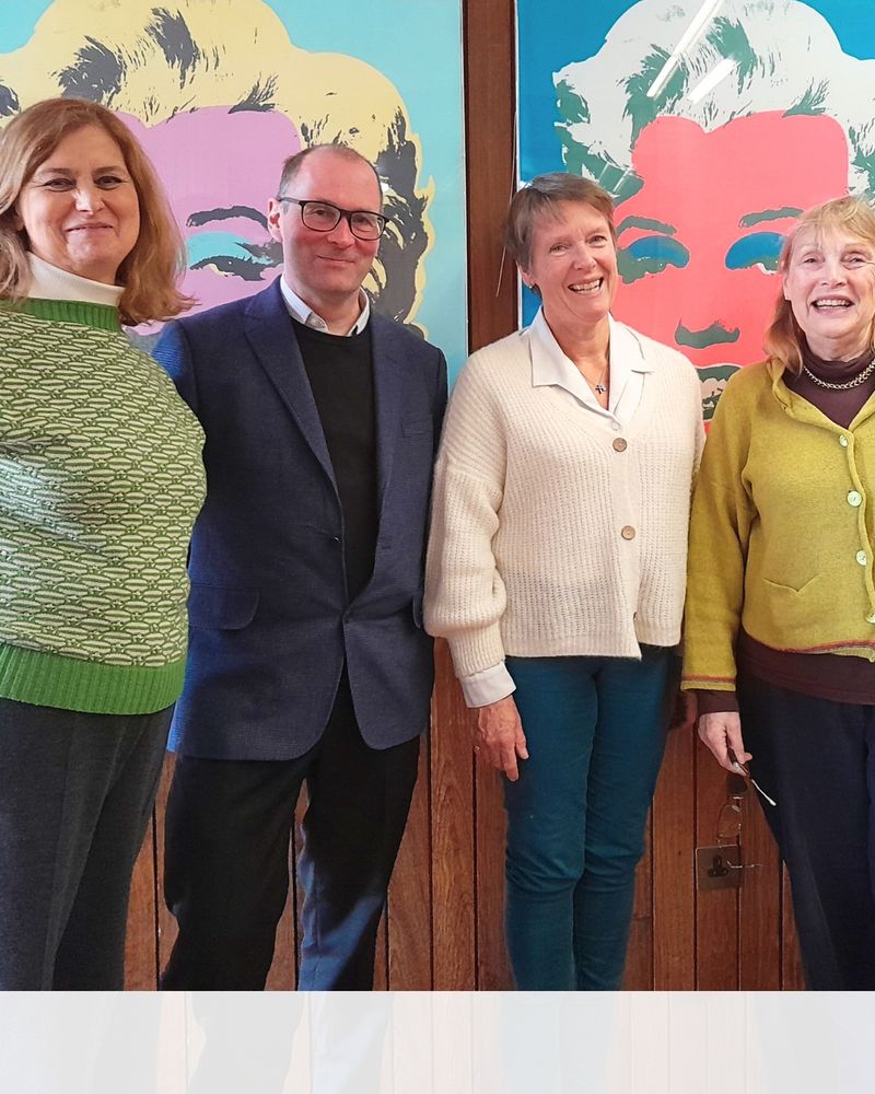Deborah McGurran, Allen Packwood, Baroness Spelman and Boni Sones OBE at Churchill College, Cambridge. 