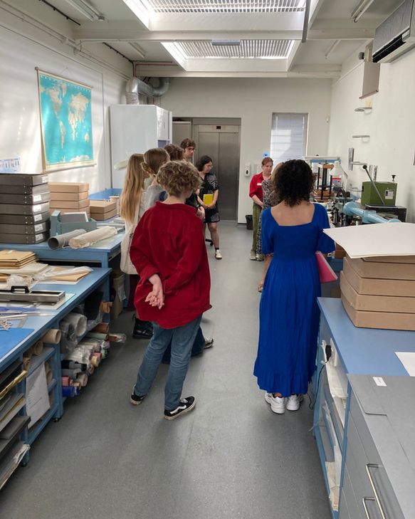 Induction day attendees in the conservation studio