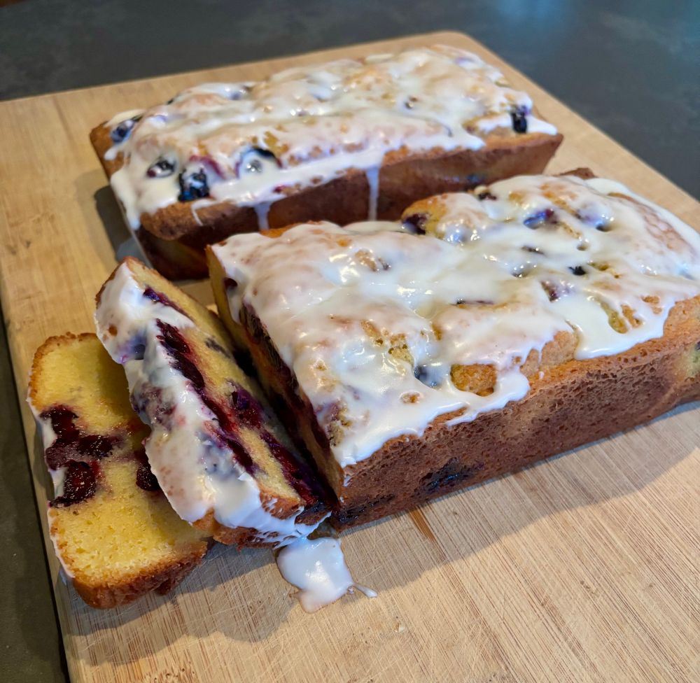 Blueberry almond lemon cake loaves