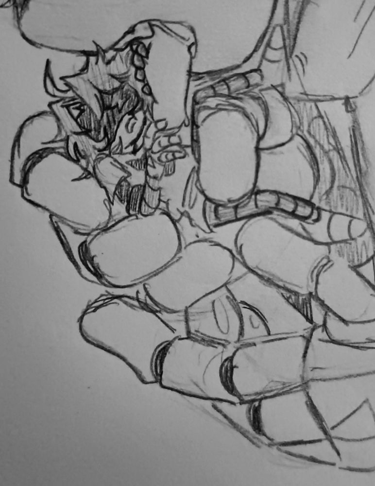 Small holli being licked by a larger drone