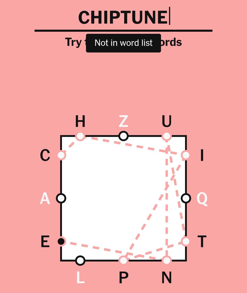 NYT Games's Letter Boxes telling me that Chiptune is not in word list