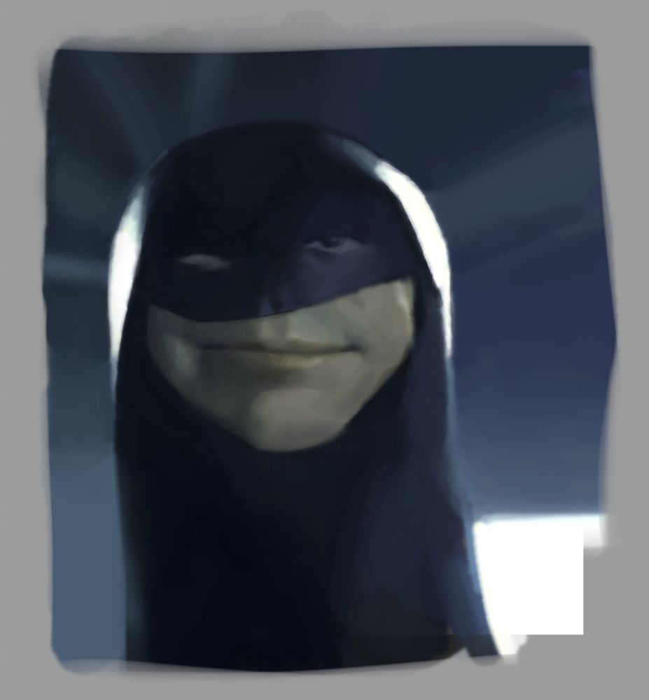 painting study of a fucked up batman image