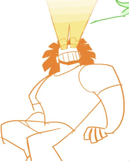 man with flashlight eyes (deacon) looking upward