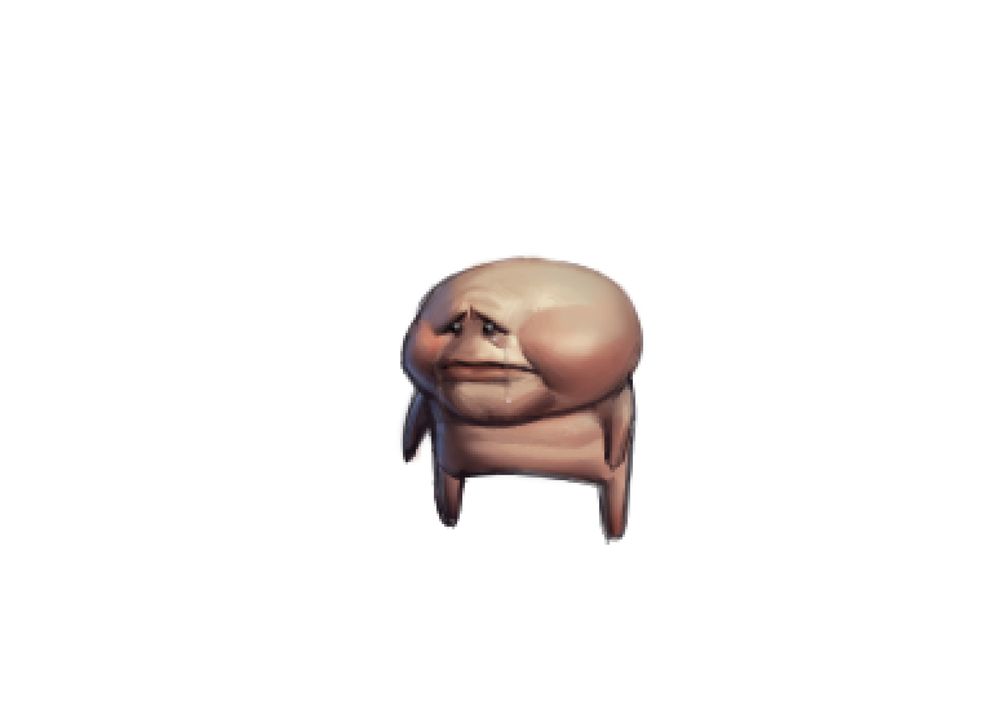 fleshy blob man, very upset about something