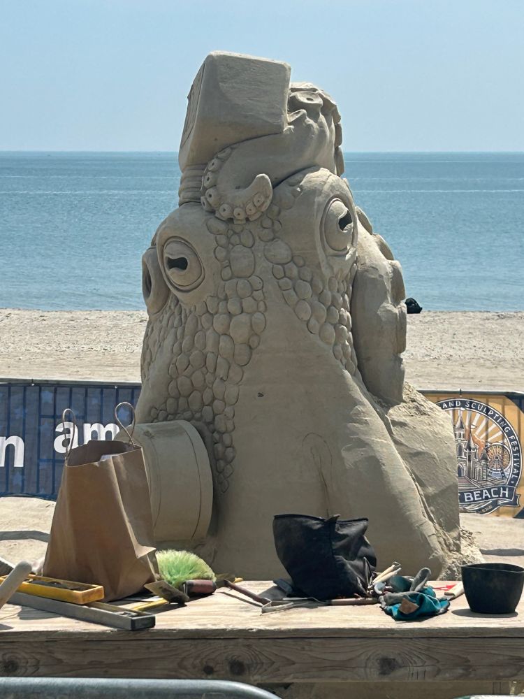 Sea creature sand sculpture 