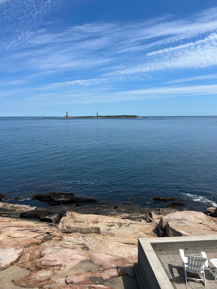 View of lighthouses of the coast of Rockport MA.