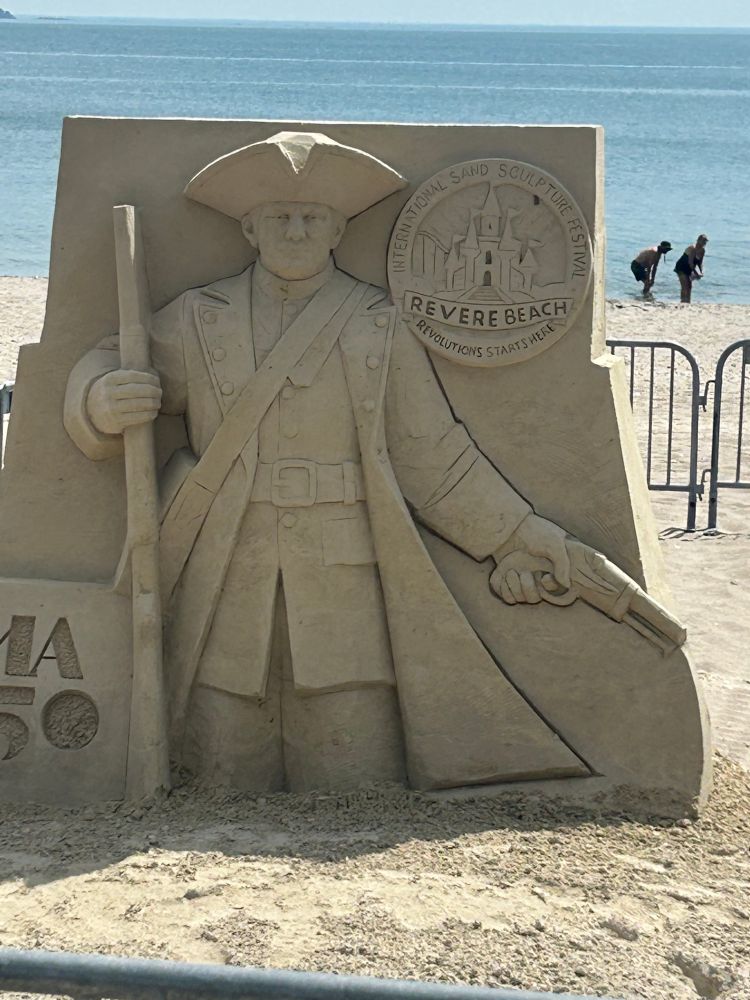 Sand sculpture with Minuteman 