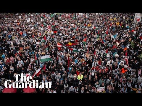 Thousands march across Sydney Harbour Bridge in one of biggest protests in city’s history